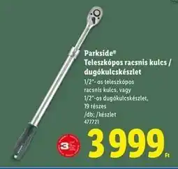 Lidl Parkside Teleszkópos racsnis kulcs / dugókulcskészlet ajánlat