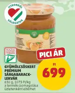 PENNY Gyümölcsöskert Prémium Sárgabaracklekvár ajánlat