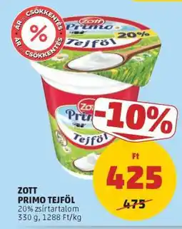 PENNY Zott Primo Tejföl ajánlat
