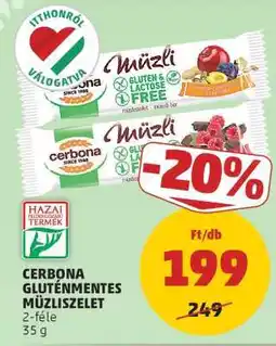 PENNY CERBONA Gluténmentes müzliszelet ajánlat