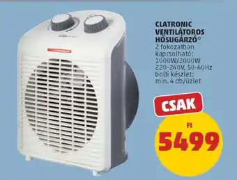 PENNY CLATRONIC VENTILÁTOROS HŐSUGÁRZÓ ajánlat