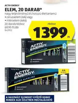 ALDI ACTIV ENERGY ELEM, 20 DARAB ajánlat