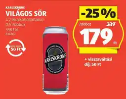 ALDI KARLSKRONE VILÁGOS SÖR ajánlat