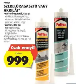 ALDI Pattex Szerelőragasztó vagy Akrilát ajánlat