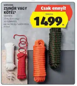 ALDI WORKZONE ZSINÓR VAGY KÖTÉL ajánlat