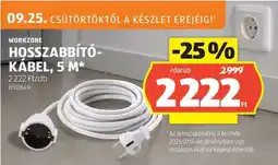 ALDI WORKZONE Hosszabbító kábel, 5 m ajánlat