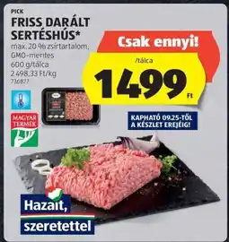 ALDI Friss, darált sertéshús ajánlat