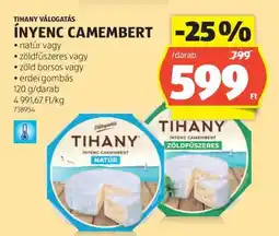 ALDI Tihany Ínyenc Camembert ajánlat