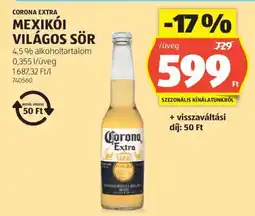 ALDI CORONA EXTRA MEXIKÓI VILÁGOS SÖR ajánlat