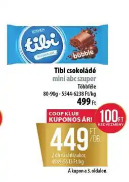 Coop Tibi csokoládé mini abc szuper ajánlat