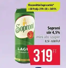 Coop Soproni sör 4,5% ajánlat
