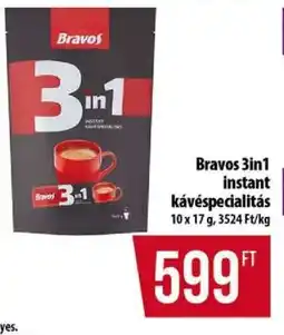 Coop Bravos 3in1 instant kávéspecialitás ajánlat