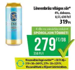 Coop LÖWENBRÄU Világos sör ajánlat