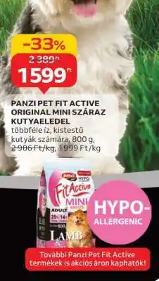 Auchan PANZI PET FIT ACTIVE ORIGINAL MINI SZÁRAZ KUTYAELEDEL ajánlat