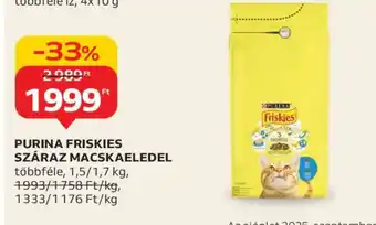 Auchan PURINA FRISKIES SZÁRAZ MACSKAELEDEL ajánlat