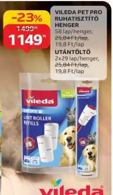 Auchan Vileda Pet Pro Ruhatisztító Henger ajánlat
