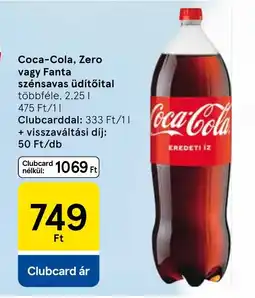 Tesco Coca-Cola, Zero vagy Fanta szénsavas üdítőital ajánlat