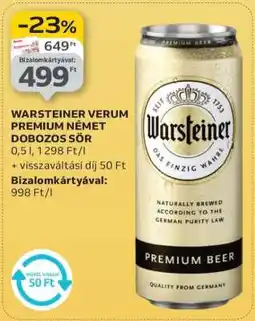 Auchan Warsteiner Verum Premium Német Dobozos Sör ajánlat