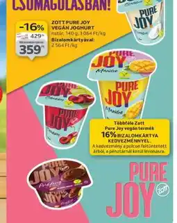 Auchan ZOTT PURE JOY VEGÁN JOGHURT ajánlat