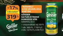 Auchan Gösser Natur Zitrone Dobozos Sör ajánlat
