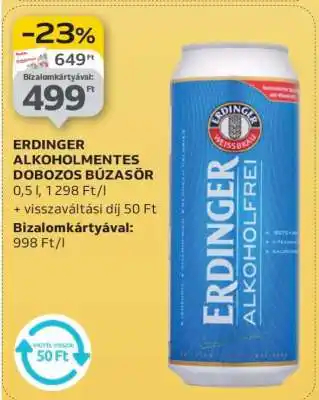 Auchan Erdinger Alkoholmentes Dobozos Búzasör ajánlat