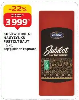 Auchan KOSÓW JUBILAT NAGYLYUKÚ FÜSTÖLT SAJT ajánlat
