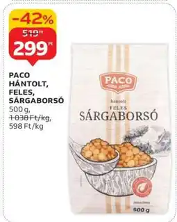 Auchan PACO HÁNTOLT, FELES, SÁRGABORSÓ ajánlat