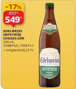 Auchan Edelweiss Hefetrüb Üveges Sör ajánlat