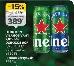 Auchan Heineken Világos vagy 0,0%-os Dobozos Sör ajánlat