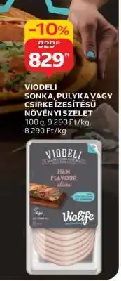 Auchan Viodeli sonka, pulyka vagy csirke ízesítésű növényi szelet ajánlat