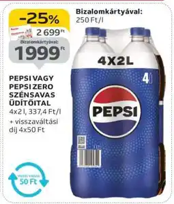 Auchan Pepsi vagy Pepsi Zero szénsavas üdítőital ajánlat
