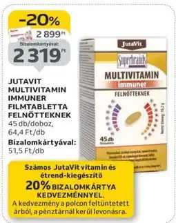 Auchan JutaVit Multivitamin Immuner Filmtabletta Felnőtteknek ajánlat