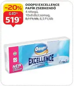 Auchan OOOPS! EXCELLENCE PAPÍR ZSEBKENDŐ ajánlat
