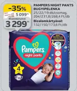 Auchan PAMPERS NIGHT PANTS BUGYIPELENKA ajánlat