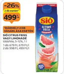 Auchan SIÓ CITRUS FRISS VAGY LIMONÁDÉ ajánlat