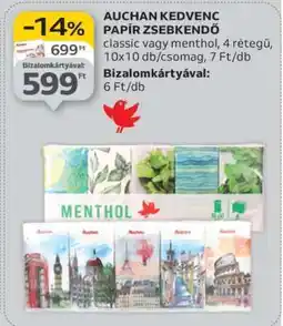 Auchan AUCHAN KEDVENC PAPÍR ZSEBKENDŐ ajánlat