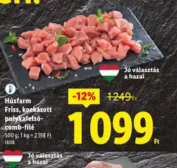 Lidl Húsfarm Friss, kockázott pulykafelső-comb-filé ajánlat