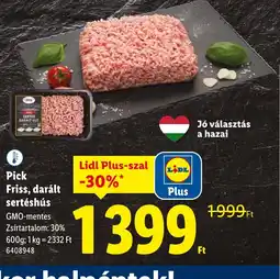 Lidl Pick Friss, darált sertéshús ajánlat