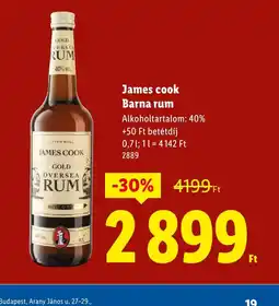 Lidl James Cook Barna Rum ajánlat
