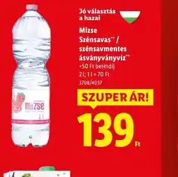 Lidl Mizse Szénsavás/szénsavmentes ásványvíz ajánlat