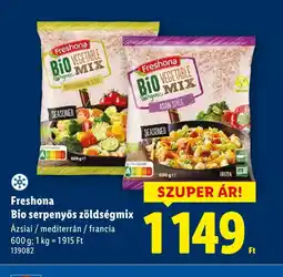 Lidl Freshona Bio serpenyős zöldségmix ajánlat