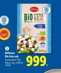 Lidl Milbona Bio Feta sajt ajánlat