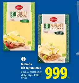 Lidl Milbona Bio sajtszeletek ajánlat