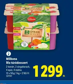 Lidl Milbona Bio túrdesszert ajánlat