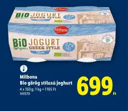 Lidl Milbona Bio görög stílusú joghurt ajánlat