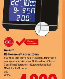 Lidl Auriol Rádivezérelt ébresztőra ajánlat