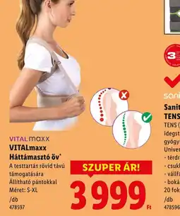 Lidl Vitalmaxx Háttámaszt öv ajánlat