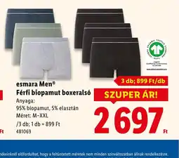 Lidl Esmara Men Férfi biopamut boxerals ajánlat