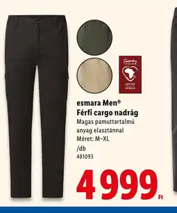 Lidl Esmara Men Férfi cargo nadrág ajánlat