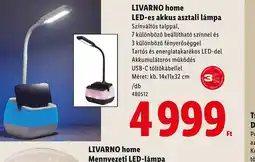 Lidl Livarno Home LED-es akkus asztali lámpa ajánlat